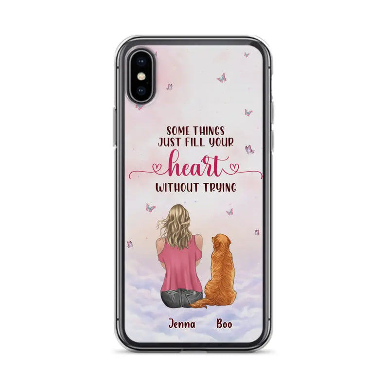 Personalized Dog Mom Phone Case - Up to 5 Dogs - Gift Idea For Dog Lovers - Some Things Just Fill Your Heart Without Trying - Case for iPhone/Samsung