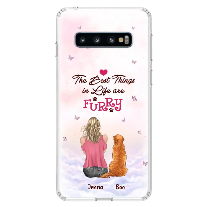 Custom Personalized Dog Mom Phone Case - Upto 5 Dogs - Gift Idea For Dog Lovers - The Best Things In Life Are Furry - Case for iPhone/Samsung