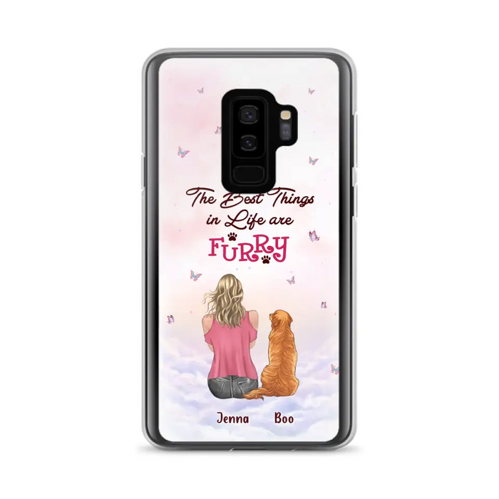 Custom Personalized Dog Mom Phone Case - Upto 5 Dogs - Gift Idea For Dog Lovers - The Best Things In Life Are Furry - Case for iPhone/Samsung