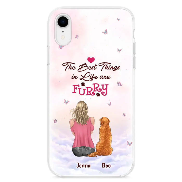 Custom Personalized Dog Mom Phone Case - Upto 5 Dogs - Gift Idea For Dog Lovers - The Best Things In Life Are Furry - Case for iPhone/Samsung