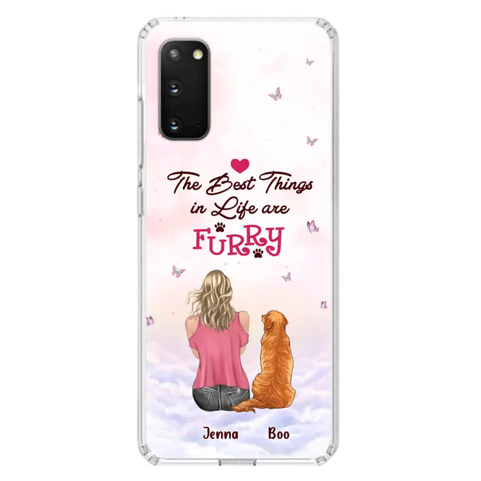 Custom Personalized Dog Mom Phone Case - Upto 5 Dogs - Gift Idea For Dog Lovers - The Best Things In Life Are Furry - Case for iPhone/Samsung