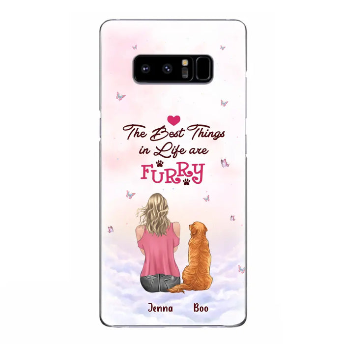 Custom Personalized Dog Mom Phone Case - Upto 5 Dogs - Gift Idea For Dog Lovers - The Best Things In Life Are Furry - Case for iPhone/Samsung