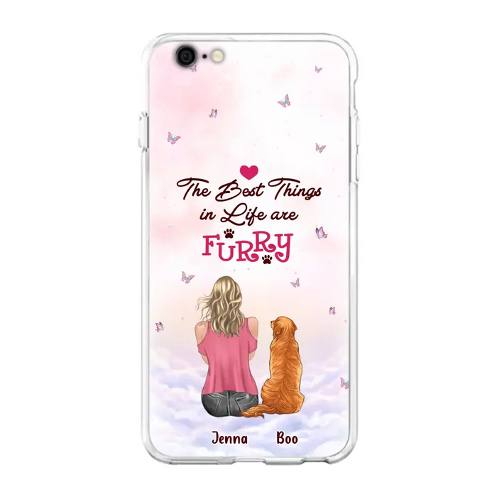 Custom Personalized Dog Mom Phone Case - Upto 5 Dogs - Gift Idea For Dog Lovers - The Best Things In Life Are Furry - Case for iPhone/Samsung