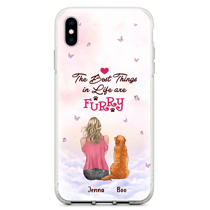 Custom Personalized Dog Mom Phone Case - Upto 5 Dogs - Gift Idea For Dog Lovers - The Best Things In Life Are Furry - Case for iPhone/Samsung