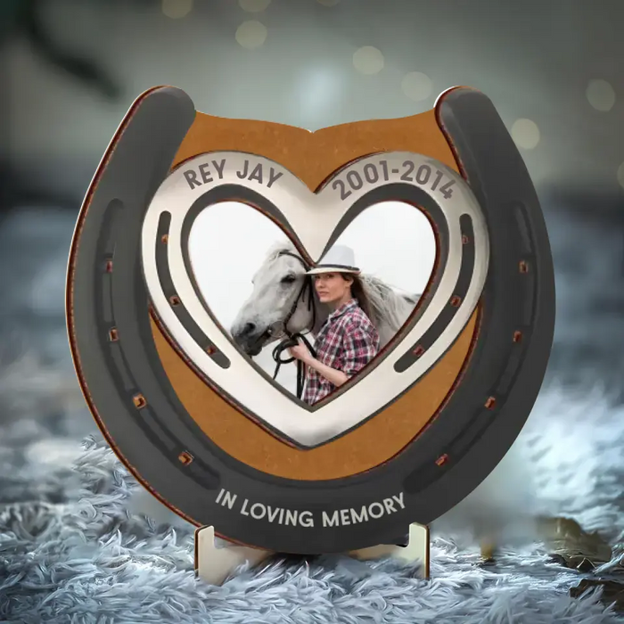 Personalized Horse 2 Layered Wooden Art - Memorial Gift For Horse Lover - In Loving Memory