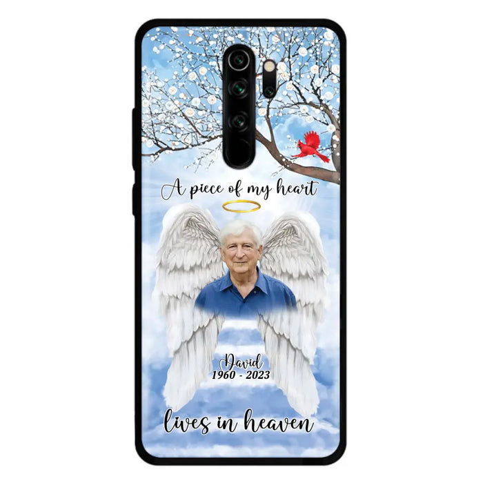 Custom Personalized Memorial Wings Upload Photo Phone Case - Memorial Gift Idea - A Piece Of My Heart Lives In Heaven - Case for Xiaomi/ Huawei/ Oppo