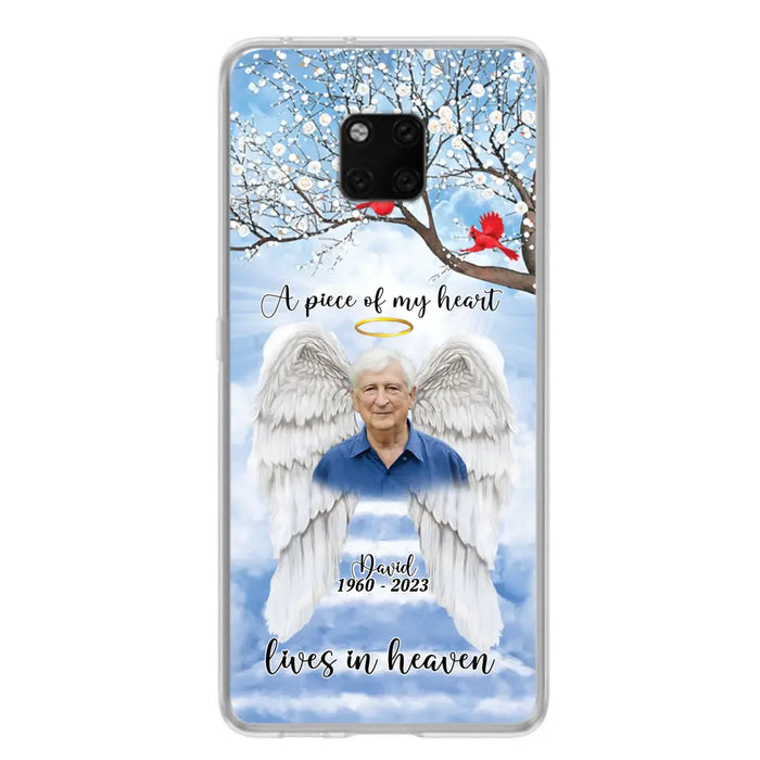 Custom Personalized Memorial Wings Upload Photo Phone Case - Memorial Gift Idea - A Piece Of My Heart Lives In Heaven - Case for Xiaomi/ Huawei/ Oppo