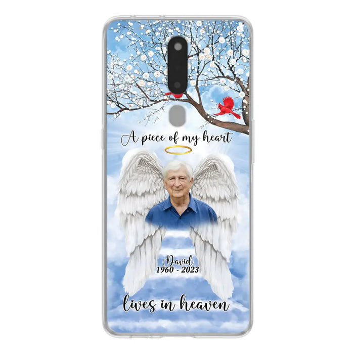 Custom Personalized Memorial Wings Upload Photo Phone Case - Memorial Gift Idea - A Piece Of My Heart Lives In Heaven - Case for Xiaomi/ Huawei/ Oppo