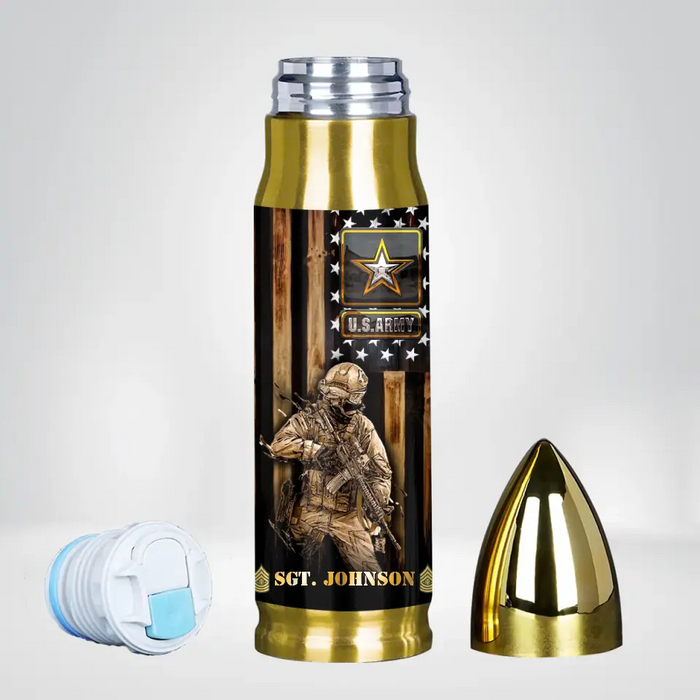 Custom Personalized Veteran Bullet Tumbler - Gift Idea For Veteran/ Father's Day