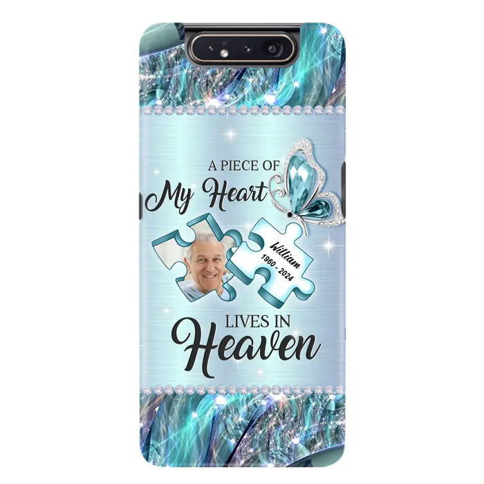 Custom Personalized Memorial Photo Phone Case - Memorial Gift Idea for Father's Day -  A Piece Of My Heart Lives In Heaven - Case for iPhone/Samsung