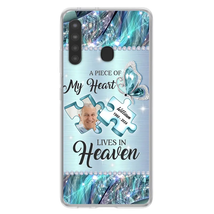 Custom Personalized Memorial Photo Phone Case - Memorial Gift Idea for Father's Day -  A Piece Of My Heart Lives In Heaven - Case for iPhone/Samsung