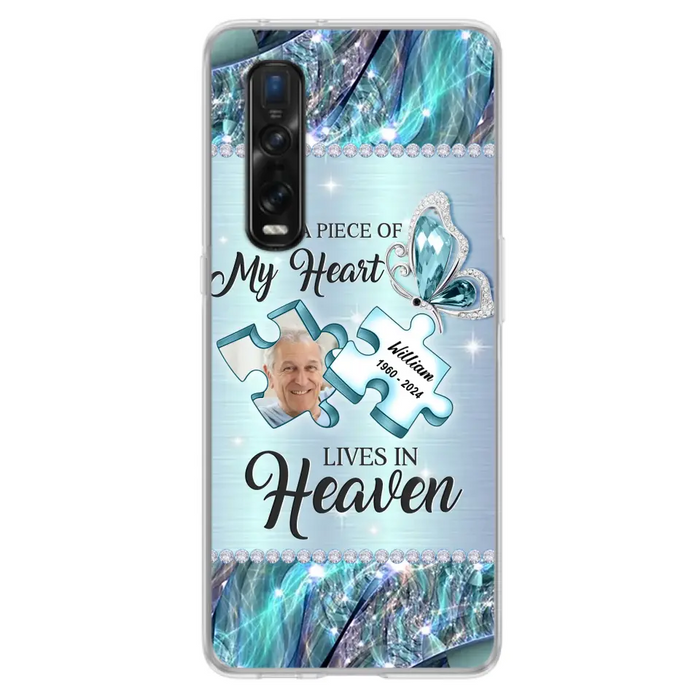 Custom Personalized Memorial Photo Phone Case - Memorial Gift Idea for Father's Day - A Piece Of My Heart Lives In Heaven - Case for Xiaomi/Huawei/Oppo