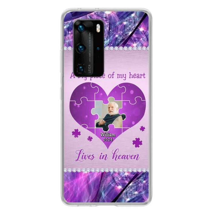 Custom Personalized Memorial Photo Phone Case - Memorial Gift Idea for Father's Day - A Big Piece Of My Heart Lives In Heaven - Case for Xiaomi/Huawei/Oppo