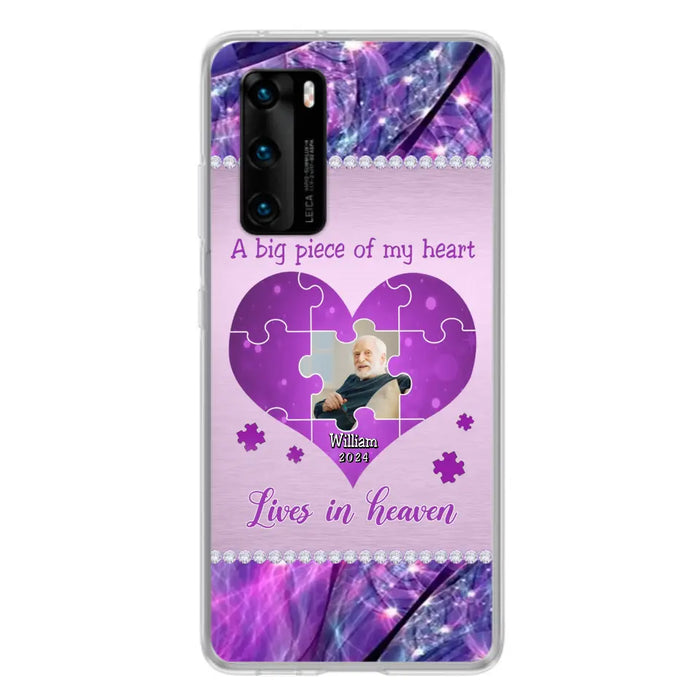 Custom Personalized Memorial Photo Phone Case - Memorial Gift Idea for Father's Day - A Big Piece Of My Heart Lives In Heaven - Case for Xiaomi/Huawei/Oppo