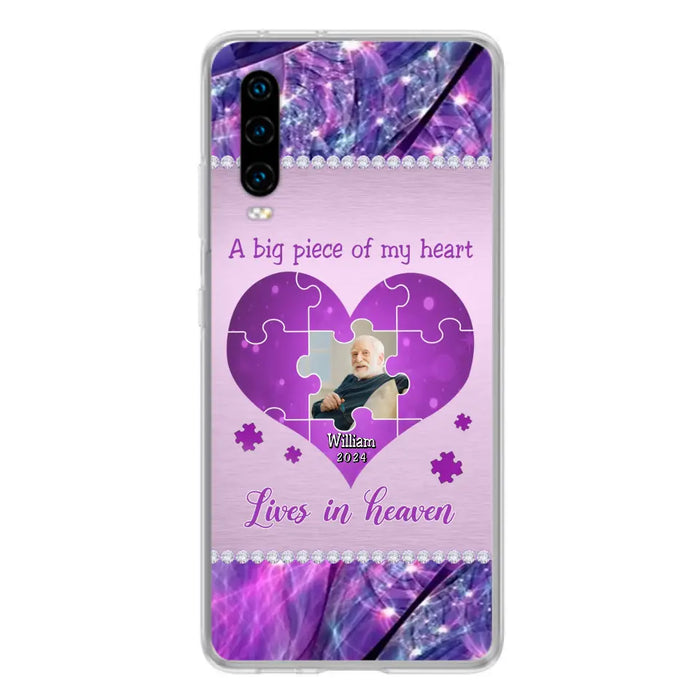 Custom Personalized Memorial Photo Phone Case - Memorial Gift Idea for Father's Day - A Big Piece Of My Heart Lives In Heaven - Case for Xiaomi/Huawei/Oppo