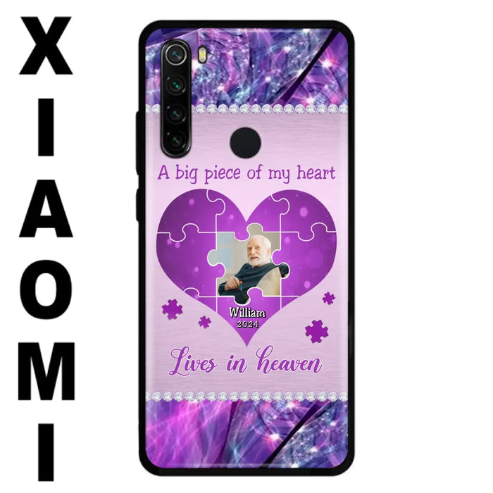 Custom Personalized Memorial Photo Phone Case - Memorial Gift Idea for Father's Day - A Big Piece Of My Heart Lives In Heaven - Case for Xiaomi/Huawei/Oppo