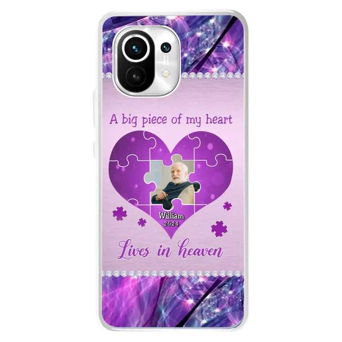 Custom Personalized Memorial Photo Phone Case - Memorial Gift Idea for Father's Day - A Big Piece Of My Heart Lives In Heaven - Case for Xiaomi/Huawei/Oppo