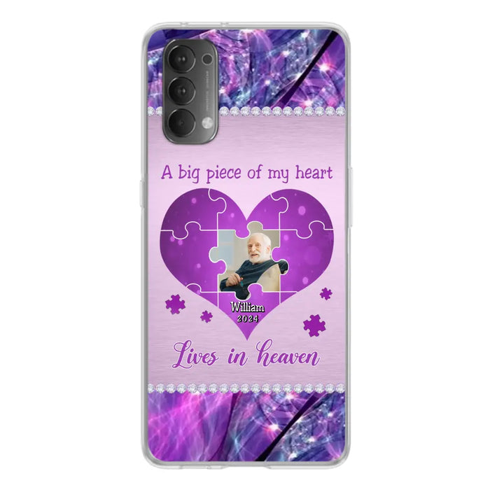 Custom Personalized Memorial Photo Phone Case - Memorial Gift Idea for Father's Day - A Big Piece Of My Heart Lives In Heaven - Case for Xiaomi/Huawei/Oppo