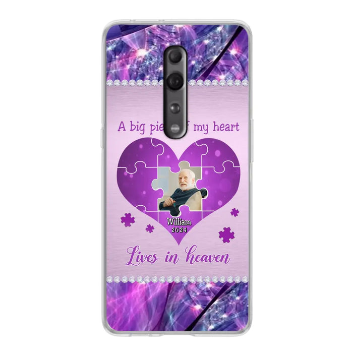 Custom Personalized Memorial Photo Phone Case - Memorial Gift Idea for Father's Day - A Big Piece Of My Heart Lives In Heaven - Case for Xiaomi/Huawei/Oppo