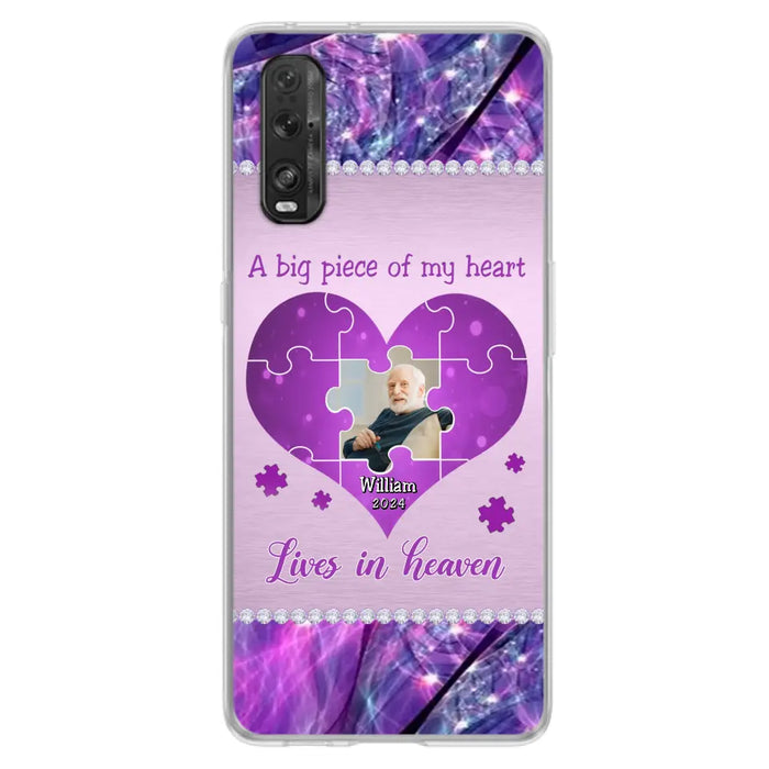 Custom Personalized Memorial Photo Phone Case - Memorial Gift Idea for Father's Day - A Big Piece Of My Heart Lives In Heaven - Case for Xiaomi/Huawei/Oppo