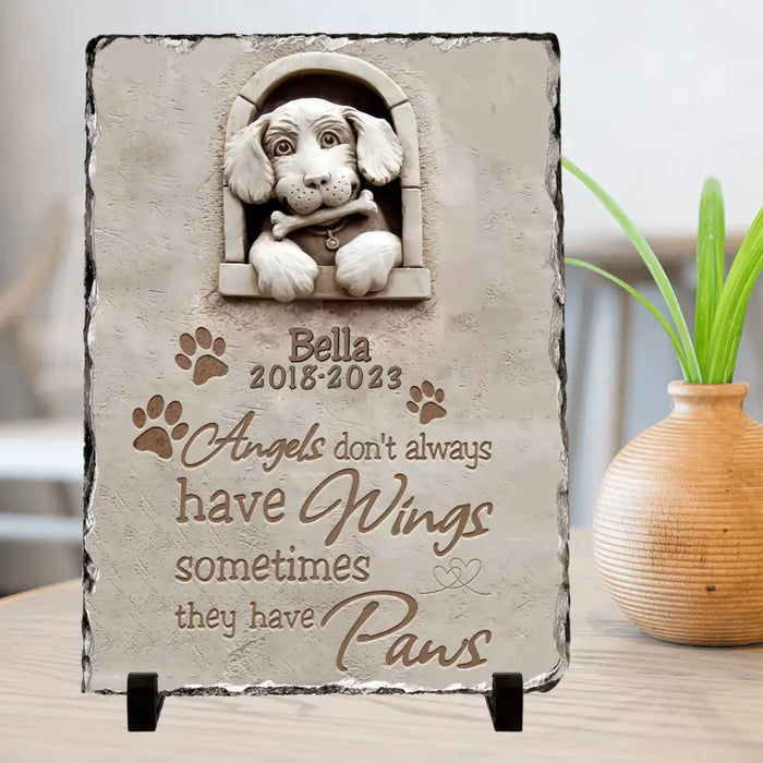 Personalized Vertical Lithograph - Memorial Best Gift Idea Dog Lovers - Angels Don't Always Have Wings Sometimes They Have Paws