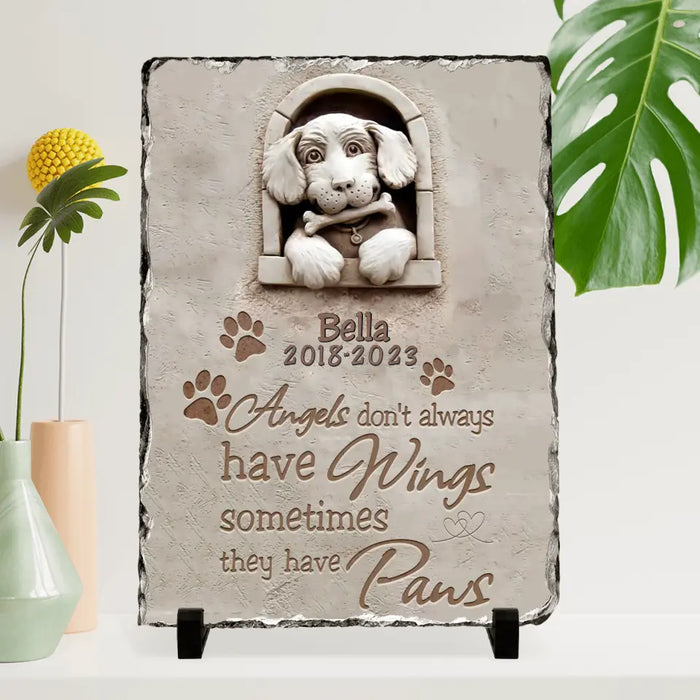 Personalized Vertical Lithograph - Memorial Best Gift Idea Dog Lovers - Angels Don't Always Have Wings Sometimes They Have Paws