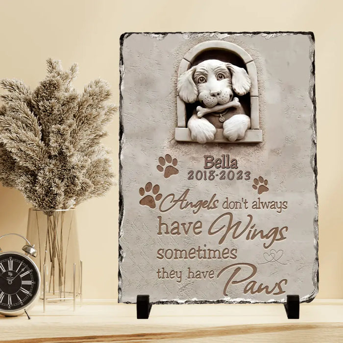 Personalized Vertical Lithograph - Memorial Best Gift Idea Dog Lovers - Angels Don't Always Have Wings Sometimes They Have Paws