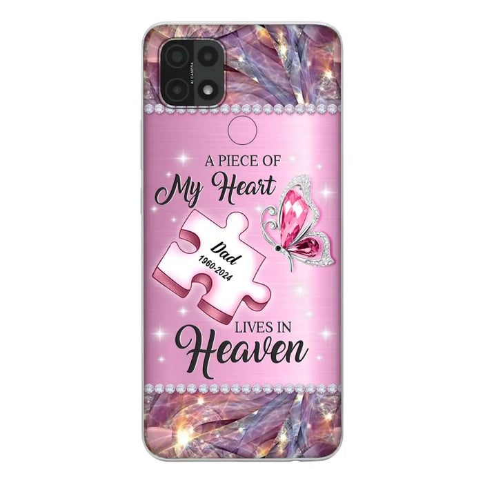 Custom Personalized Memorial Piece Phone Case - Memorial Gift Idea for Father's Day - A Piece Of My Heart Lives In Heaven - Case for Xiaomi/ Huawei/ Oppo