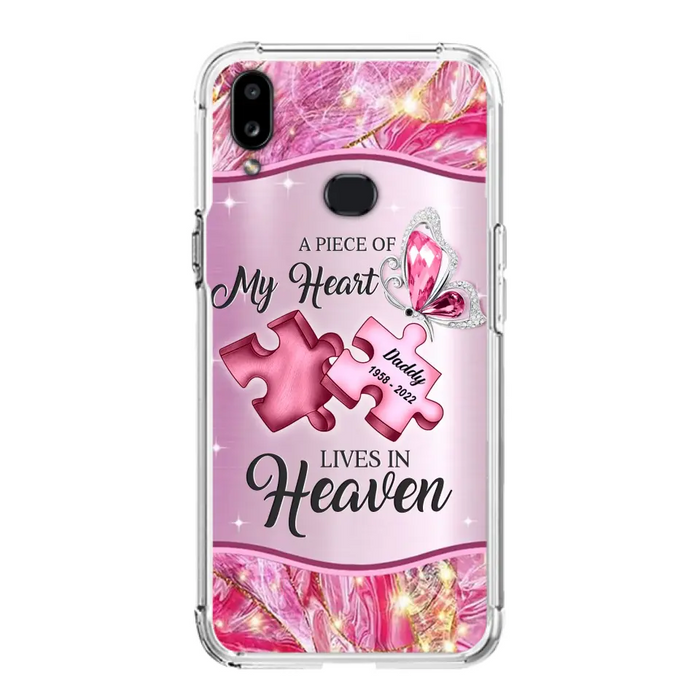 Custom Personalized Memorial Phone Case - Memorial Gift Idea for Father's Day - Case for iPhone/ Samsung - A Piece Of My Heart Lives In Heaven