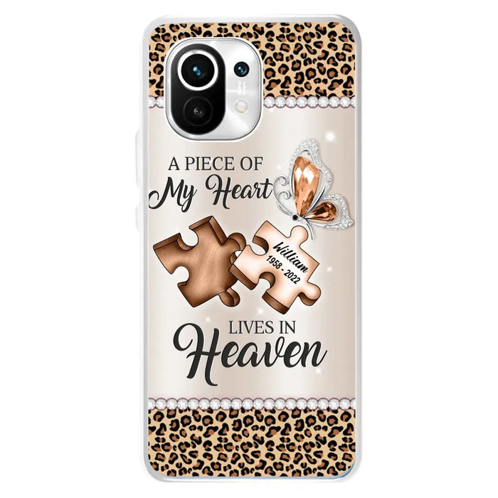 Custom Personalized Memorial Leopard Phone Case - Memorial Gift Idea for Family Member/ Father's Day/ Mother's Day - Case for Xiaomi/ Oppo/ Huawei - A Piece Of My Heart Lives In Heaven