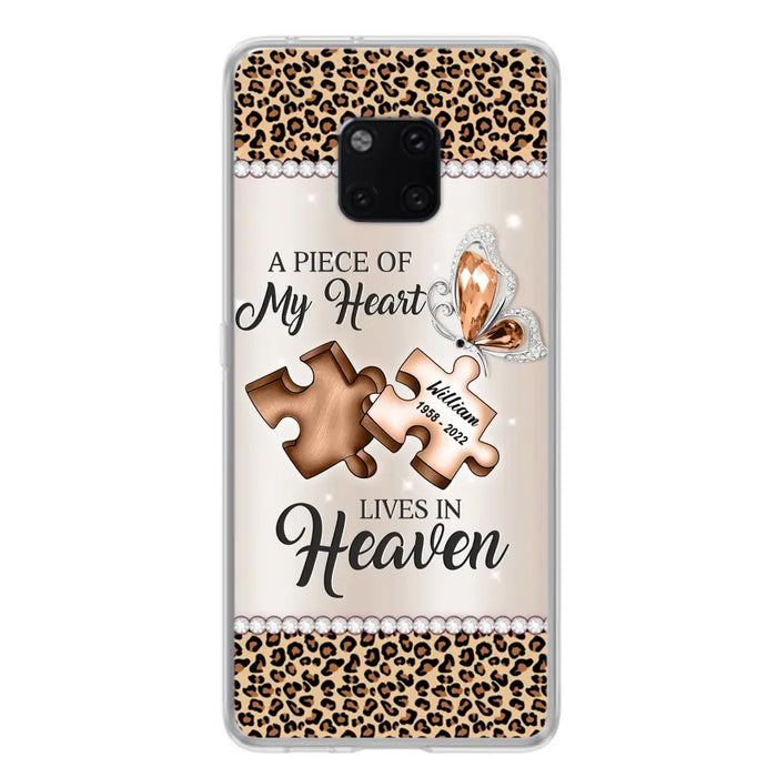 Custom Personalized Memorial Leopard Phone Case - Memorial Gift Idea for Family Member/ Father's Day/ Mother's Day - Case for Xiaomi/ Oppo/ Huawei - A Piece Of My Heart Lives In Heaven