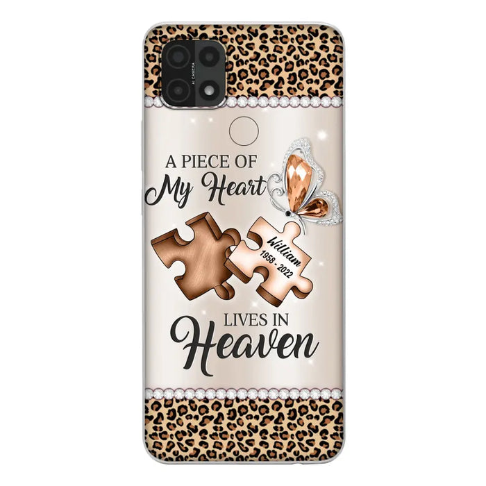 Custom Personalized Memorial Leopard Phone Case - Memorial Gift Idea for Family Member/ Father's Day/ Mother's Day - Case for Xiaomi/ Oppo/ Huawei - A Piece Of My Heart Lives In Heaven