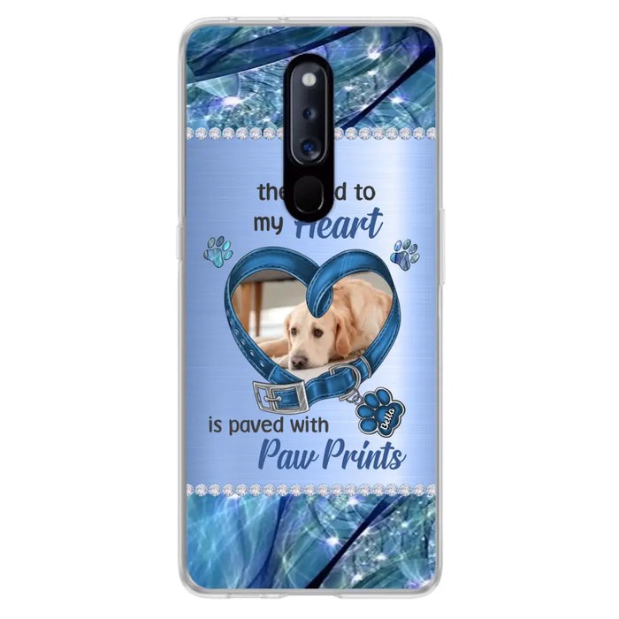 Custom Personalized Memorial Dog Collar Phone Case - Upload Photo - Memorial Gift Idea For Dog Owner - The Road To My Heart Is Paved With Paw Prints - Case for Xiaomi/ Oppo/ Huawei