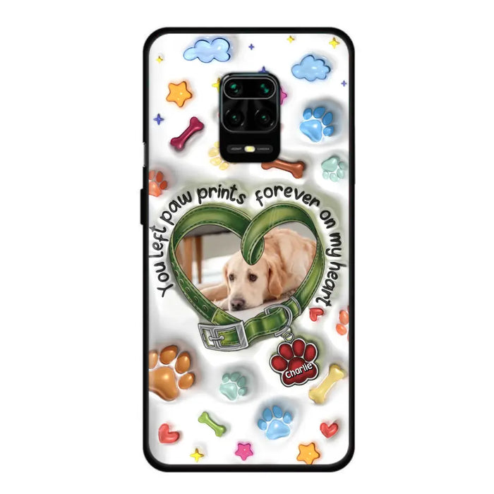 Custom Personalized Memorial Dog 3D Inflated Effect Phone Case - Upload Photo - Memorial Gift Idea - You Left Paw Prints Forever On My Heart - Case for Xiaomi/ Oppo/ Huawei