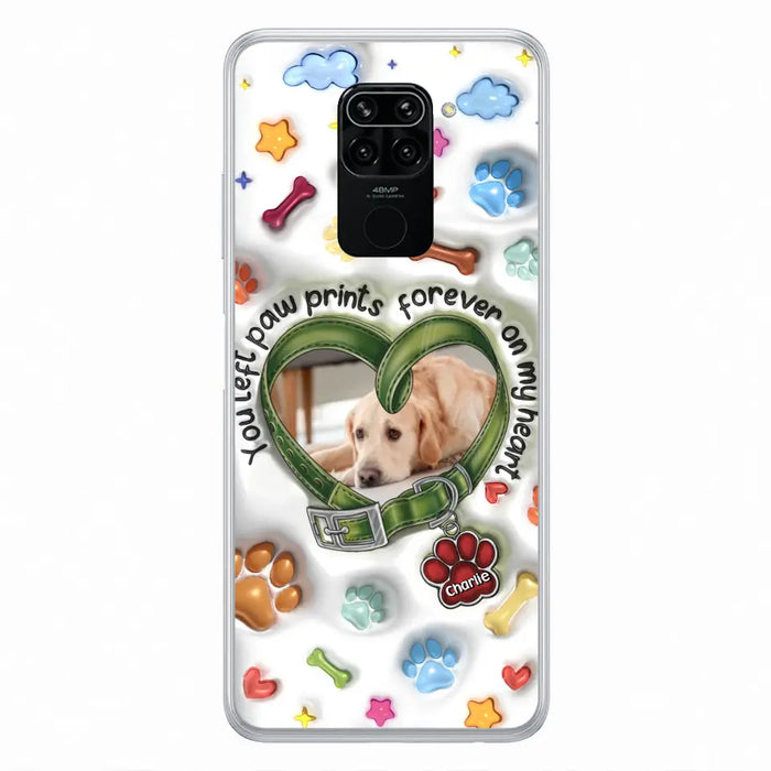 Custom Personalized Memorial Dog 3D Inflated Effect Phone Case - Upload Photo - Memorial Gift Idea - You Left Paw Prints Forever On My Heart - Case for Xiaomi/ Oppo/ Huawei