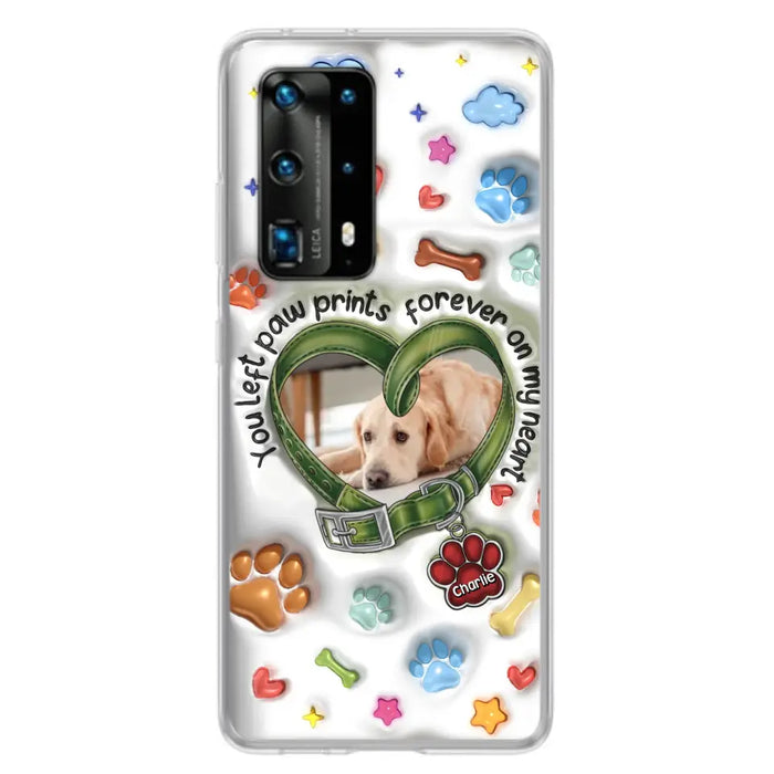 Custom Personalized Memorial Dog 3D Inflated Effect Phone Case - Upload Photo - Memorial Gift Idea - You Left Paw Prints Forever On My Heart - Case for Xiaomi/ Oppo/ Huawei