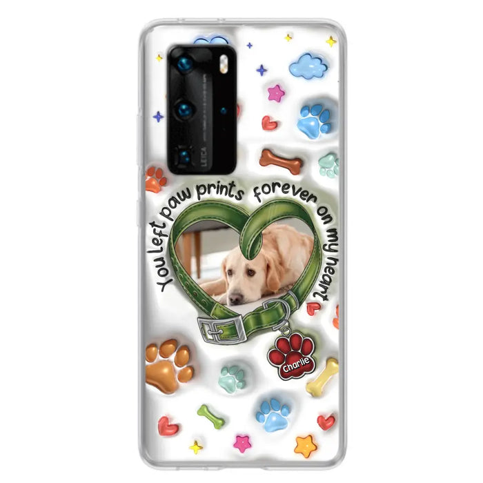 Custom Personalized Memorial Dog 3D Inflated Effect Phone Case - Upload Photo - Memorial Gift Idea - You Left Paw Prints Forever On My Heart - Case for Xiaomi/ Oppo/ Huawei