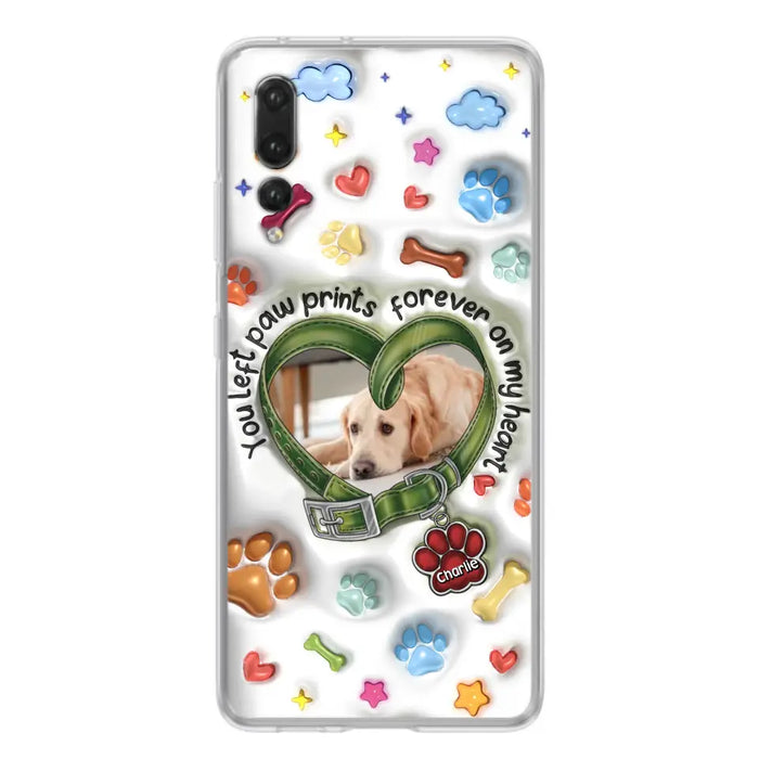 Custom Personalized Memorial Dog 3D Inflated Effect Phone Case - Upload Photo - Memorial Gift Idea - You Left Paw Prints Forever On My Heart - Case for Xiaomi/ Oppo/ Huawei