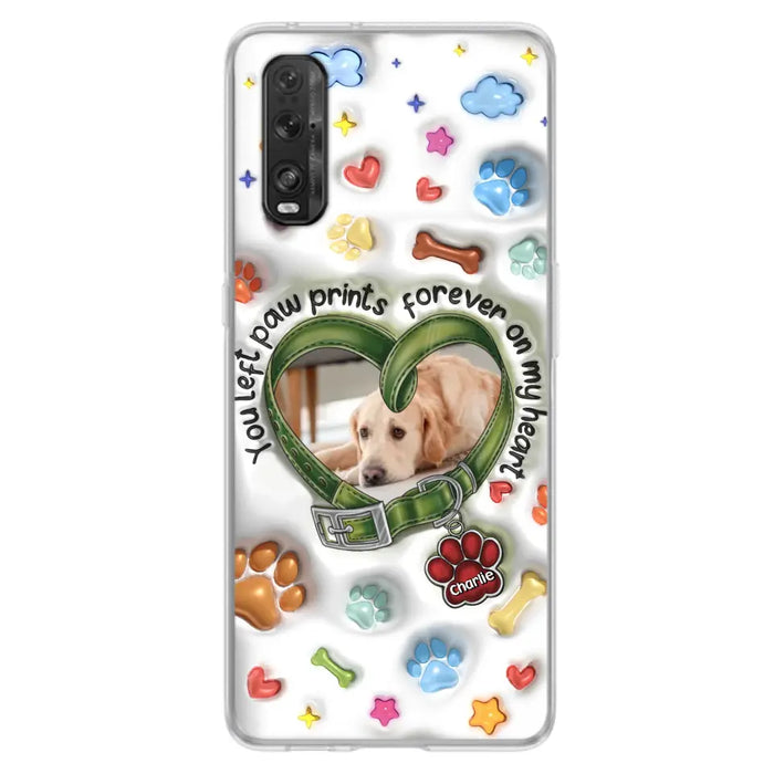 Custom Personalized Memorial Dog 3D Inflated Effect Phone Case - Upload Photo - Memorial Gift Idea - You Left Paw Prints Forever On My Heart - Case for Xiaomi/ Oppo/ Huawei