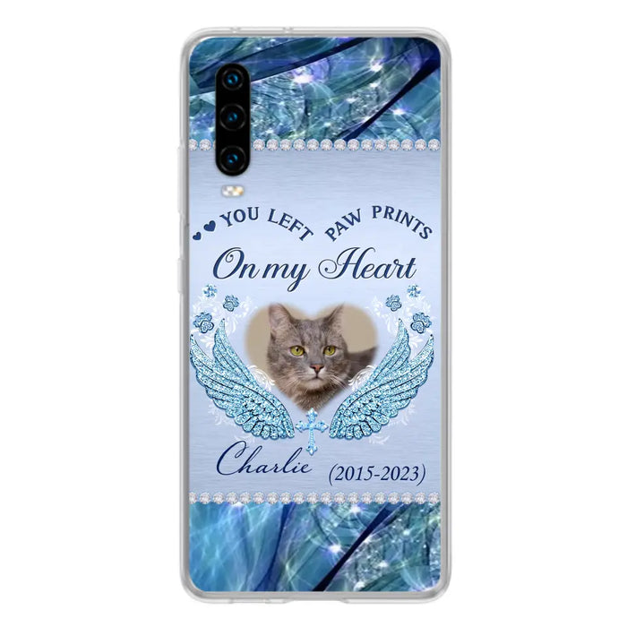 Custom Personalized Memorial Phone Case - Upload Photo - Memorial Gift Idea For Dog/ Cat Lover - You Left Paw Prints On My Heart Case for Xiaomi/ Huawei/ Oppo