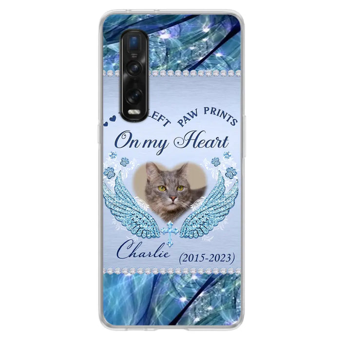 Custom Personalized Memorial Phone Case - Upload Photo - Memorial Gift Idea For Dog/ Cat Lover - You Left Paw Prints On My Heart Case for Xiaomi/ Huawei/ Oppo