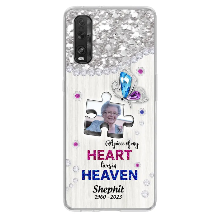 Custom Personalized Memorial Phone Case - Upload Photo - Memorial Gift Idea For Family Member - A Piece Of My Heart Lives In Heaven - Case for Xiaomi/ Oppo/ Huawei