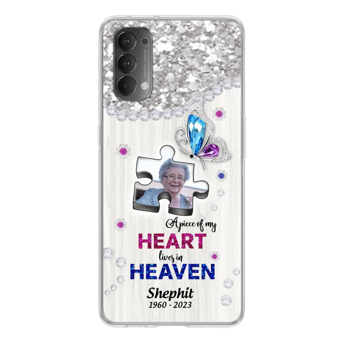 Custom Personalized Memorial Phone Case - Upload Photo - Memorial Gift Idea For Family Member - A Piece Of My Heart Lives In Heaven - Case for Xiaomi/ Oppo/ Huawei