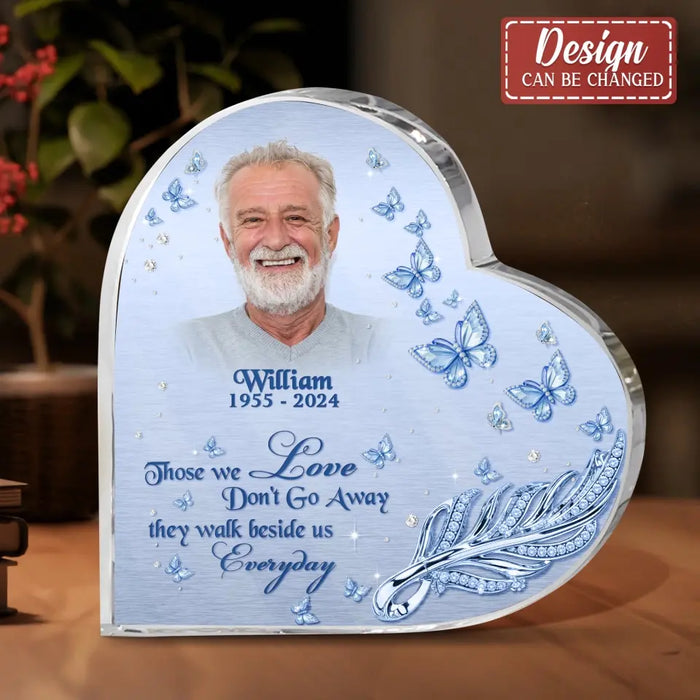 Custom Personalized Memorial Crystal Heart - Upload Photo - Memorial Gift Idea for Mother's Day/ Father's Day - Those We Love Don't Go Away