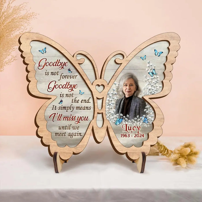 Custom Personalized Memorial Butterfly 2 Layered Wooden Art - Upload Photo - Gift Idea For Family Member/ Father's Day/ Mother's Day - You Are Loved Beyond Words And Missed Beyond Measure