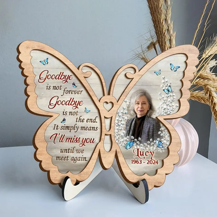 Custom Personalized Memorial Butterfly 2 Layered Wooden Art - Upload Photo - Gift Idea For Family Member/ Father's Day/ Mother's Day - You Are Loved Beyond Words And Missed Beyond Measure