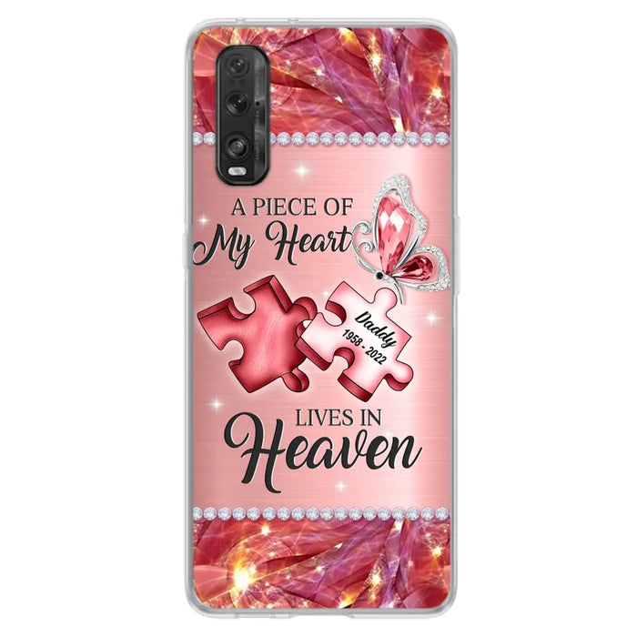 Custom Personalized Memorial Phone Case - Memorial Gift Idea for Father's Day - A Piece Of My Heart Lives In Heaven - Case for Xiaomi/Huawei/Oppo