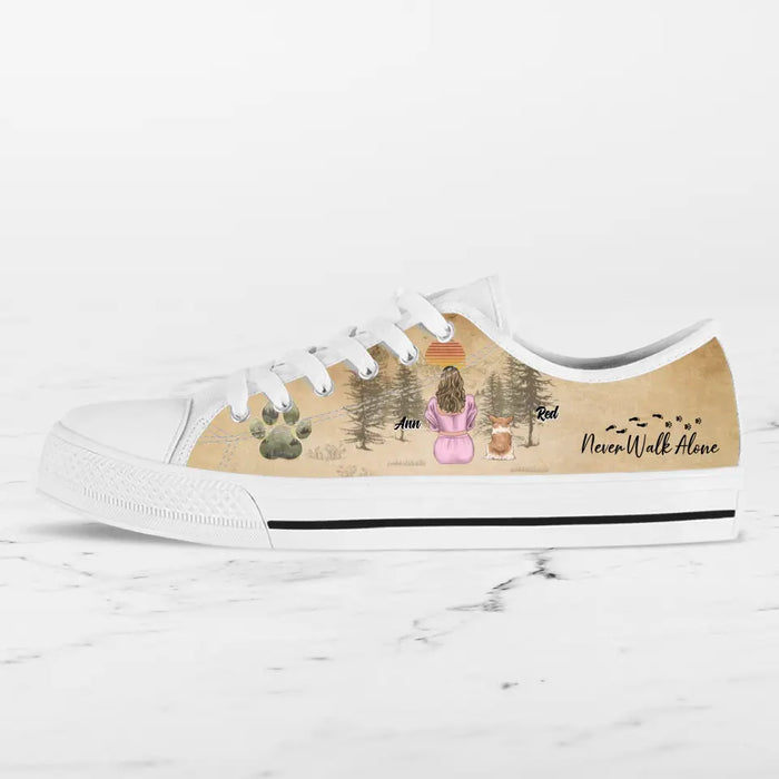 Personalized Dog Mom Sneakers - Mother's Day Gift For Dog Mom - Upto 4 Dogs