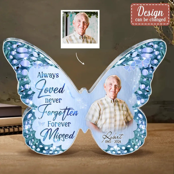Personalized Butterfly Memorial Acrylic Plaque - Upload Photo - Memorial Gift Idea For Family Member - Your Wings Were Ready But My Heart Was Not
