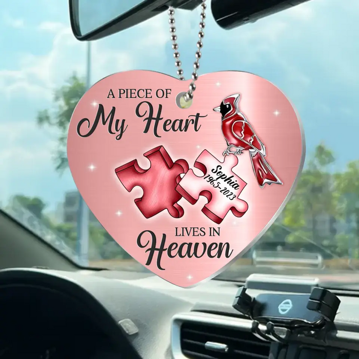 Custom Personalized Memorial Acrylic Ornament - Memorial Gift Idea - A Piece of My Heart Lives In Heaven